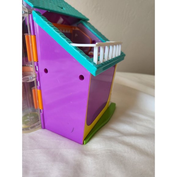 2002 Vintage Polly Pocket house with elevator carry handle folding purple toy - Picture 10 of 16
